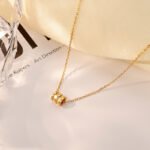 Titanium steel gold women's necklace